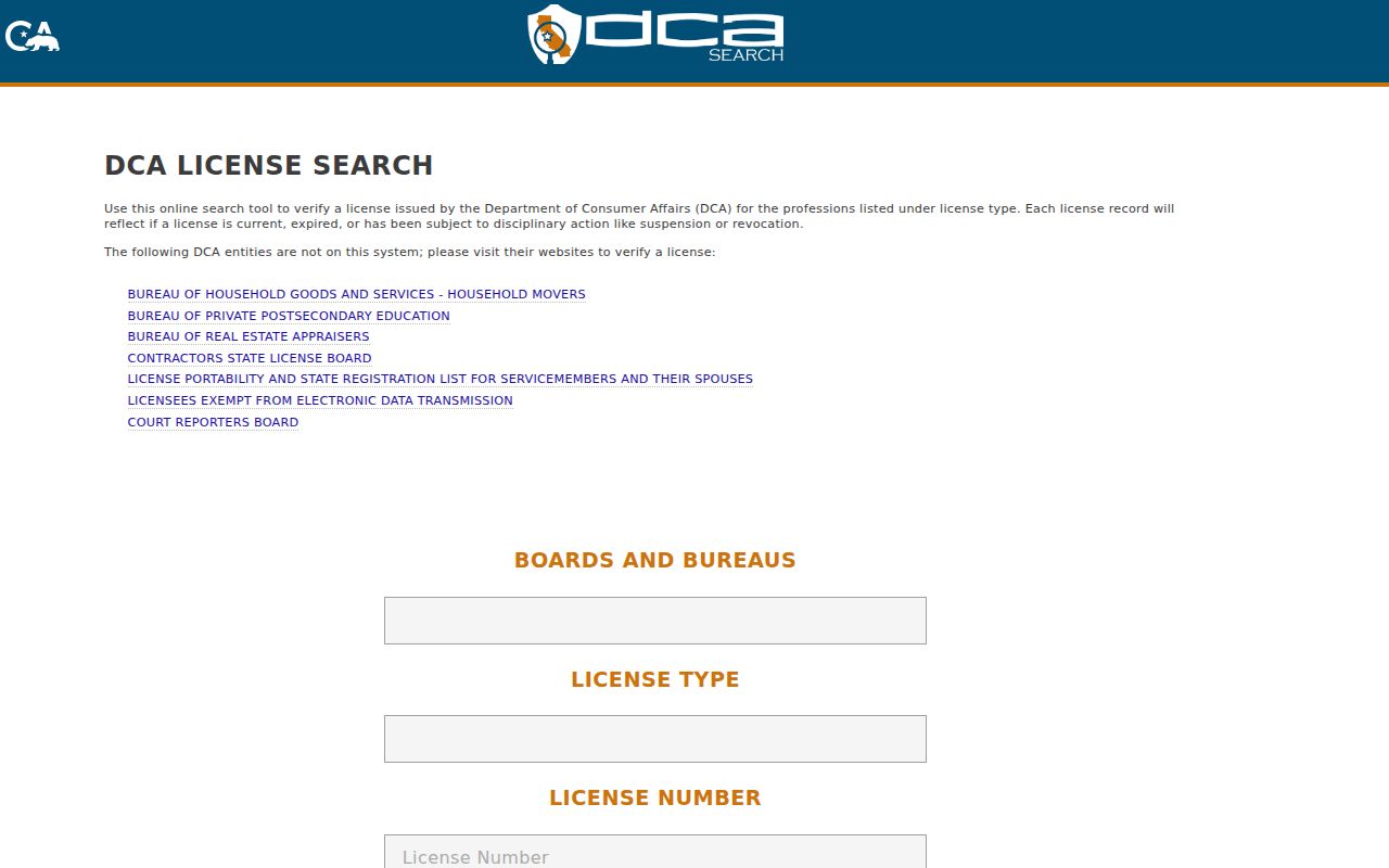 Madera residents directory California professional license search
