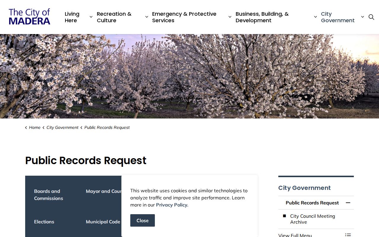 Madera residents directory city public records request