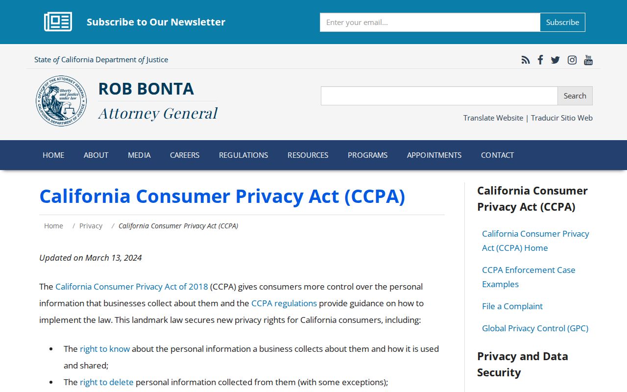 Madera neighbors California consumer privacy rights